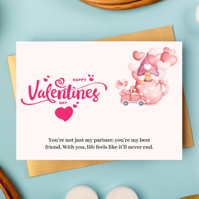 Carte de la Saint-Valentin rose (pink Valentine's Card)
