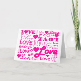 Carte de la Saint-Valentin rose Love Love