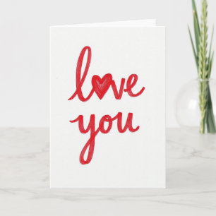 Carte de la Saint-Valentin Rouge Je T'Aime