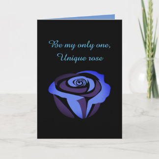 Carte de la Saint-Valentin sombre avec rose bleue