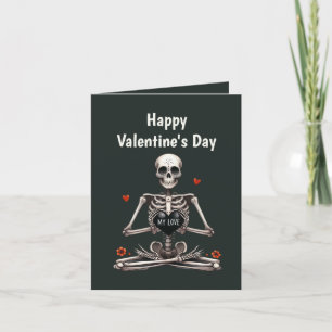 Carte de la Saint-Valentin squelette gothique cool