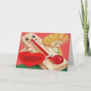 Carte de la Saint-Valentin Thermomètre Rétro Vinta