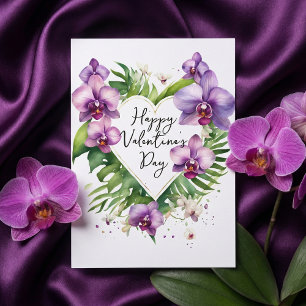 Carte de la Saint-Valentin tropicale à l'aquarelle