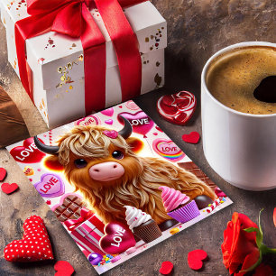 Carte de la Saint-Valentin Vache des Highlands Dou