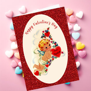 Carte de la Saint Valentin vintage Parties scintil