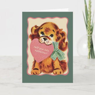 Carte de la Saint-Valentin vintage pour chiots – J