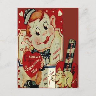 Carte de la Saint-Valentin Vintage Retro Fou