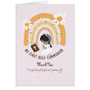 Carte de la Sainte Communion Merci de fille - Chev