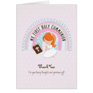 Carte de la Sainte Communion Merci de fille - Chev