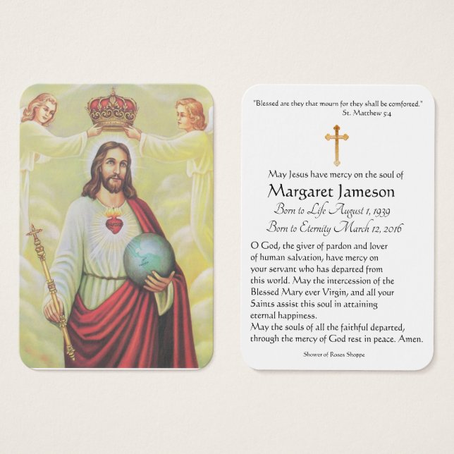 Carte de la Sainte-Croix commémorative catholique  (Devant & derrière)