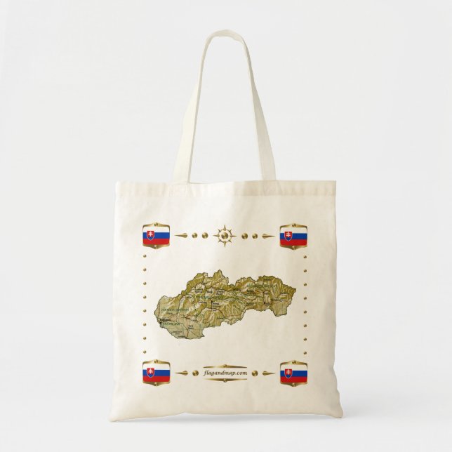 Carte de la Slovaquie + Sac de drapeaux (Devant)