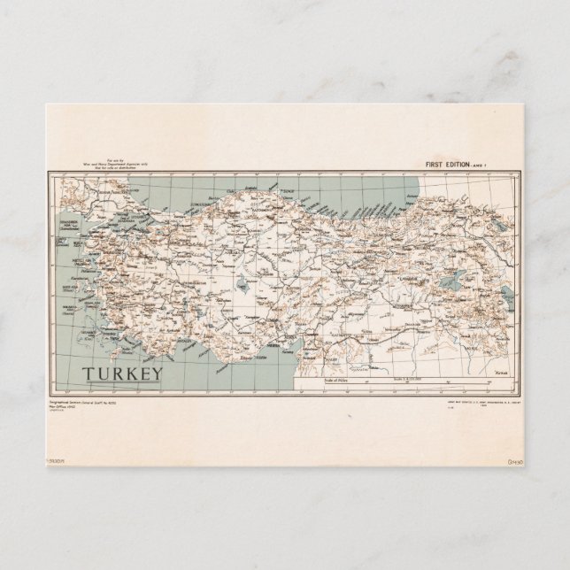 Carte de la Turquie (1943) (Devant)