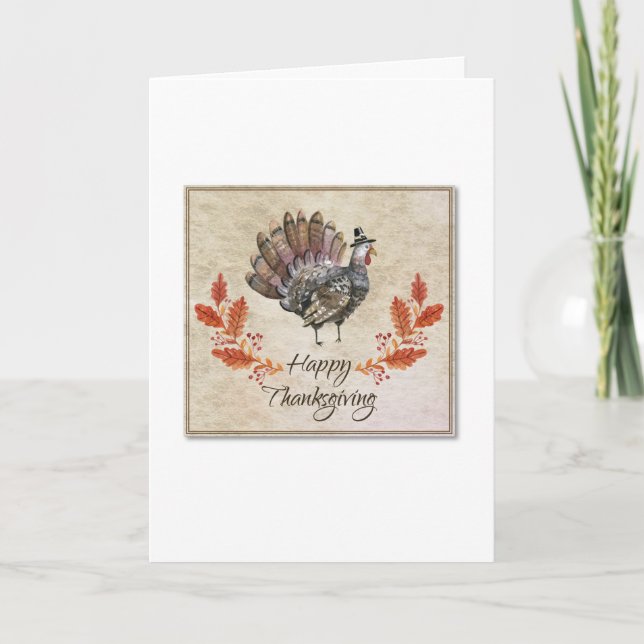 Carte de la Turquie d'aquarelle de thanksgiving (Devant)