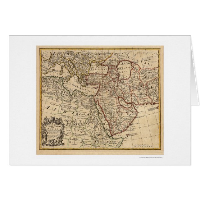 Carte de la Turquie Perse Arabie - 1721 (Devant horizontal)