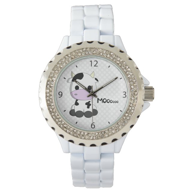 Carte de la vache Cute kawaii montre femme (devant)