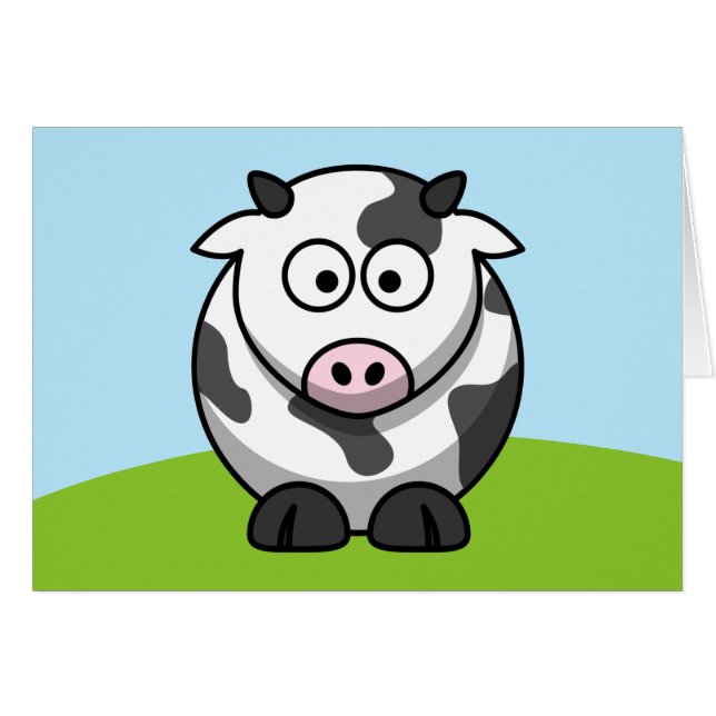 Carte de la vache mignonne (Devant horizontal)