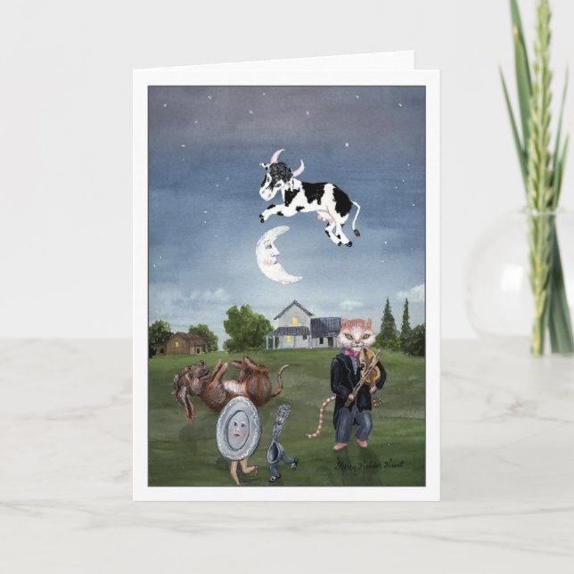 Carte de la vache qui a sauté par-dessus la lune (Devant)