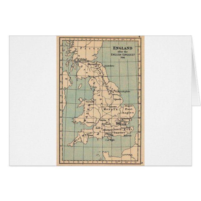 Carte de la vieille Angleterre (Devant horizontal)
