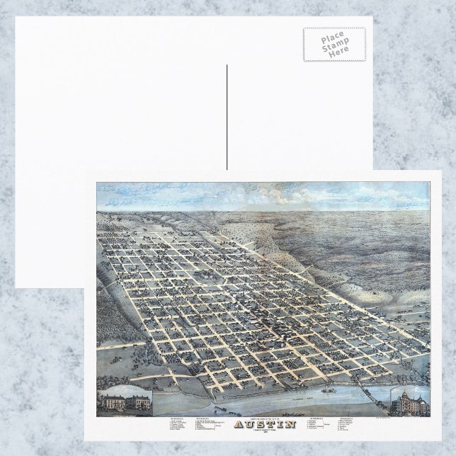 Carte de la ville aérienne antique d'Austin, Texas (Créateur téléchargé)