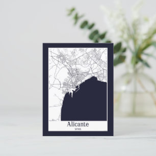 Carte de la ville d'Alicante Espagne