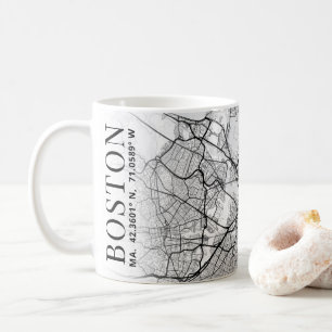 Carte de la ville de Boston   Café Mug