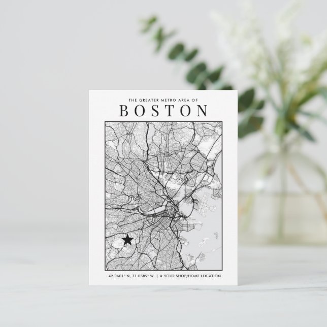Carte de la ville de Boston + Marqueur d'emplaceme (Debout devant)