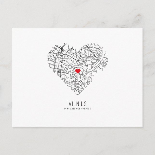 Carte de la ville de Heart Vilnius (Lituanie) (Devant)