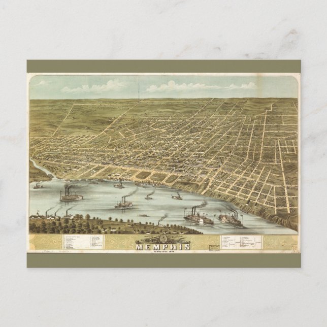 Carte de la ville de Memphis Tennessee (1870) (Devant)