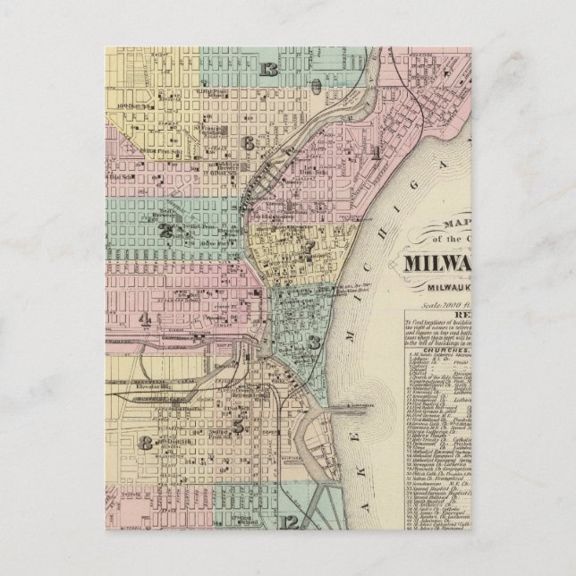 Carte de la ville de Milwaukee, Milwaukee Co (Devant)