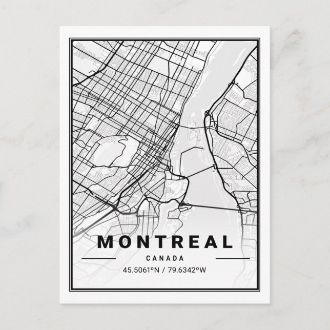 Carte de la ville de Montréal Québec (Devant)