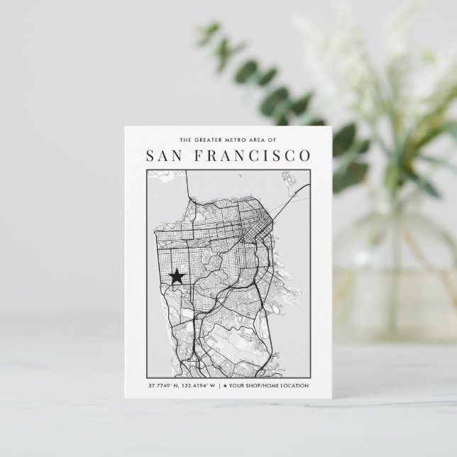 Carte de la ville de San Francisco + Marqueur d'em (Debout devant)