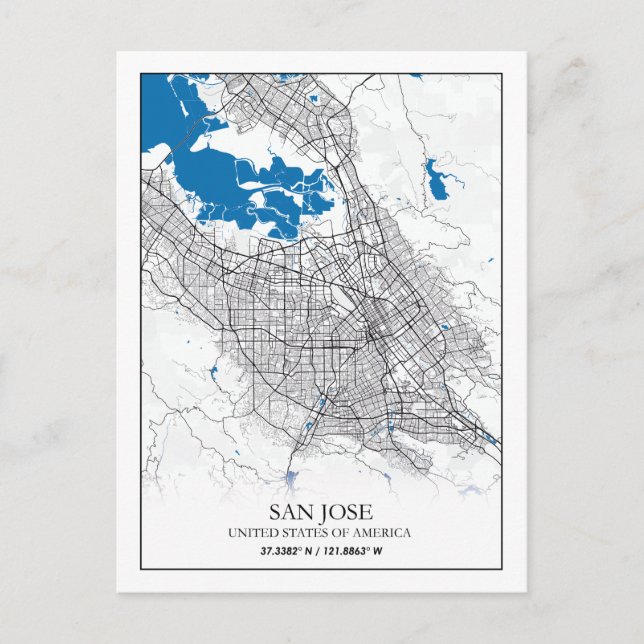 Carte de la ville de San Jose Californie États-Uni (Devant)