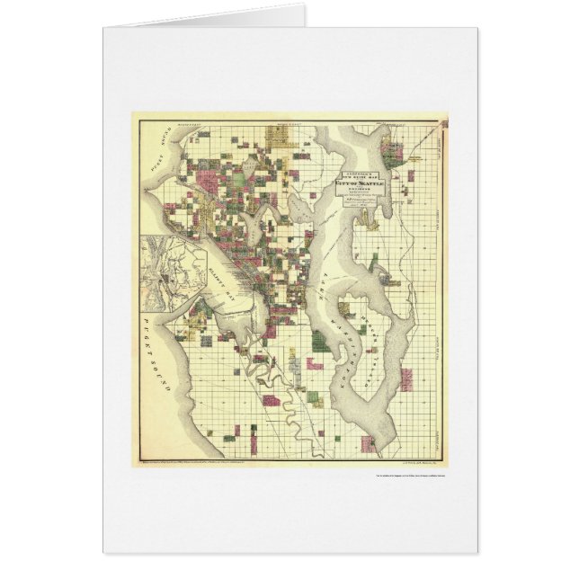 Carte de la ville de Seattle 1890 (Devant)