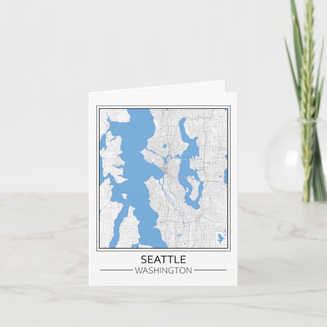 Carte de la ville de Seattle Washington USA Travel (Devant)