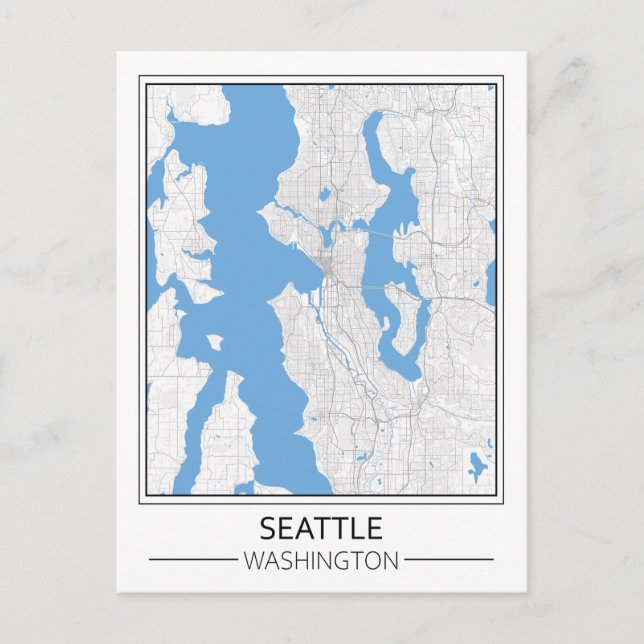 Carte de la ville de Seattle Washington USA Travel (Devant)