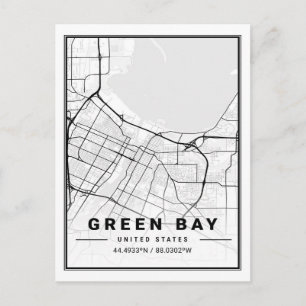 Carte de la ville de voyage de Green Bay Wisconsin