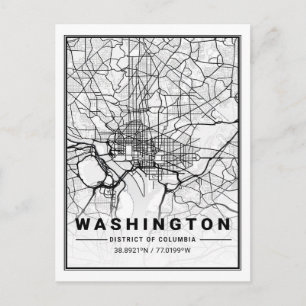 Carte de la ville de voyage de Washington DC USA
