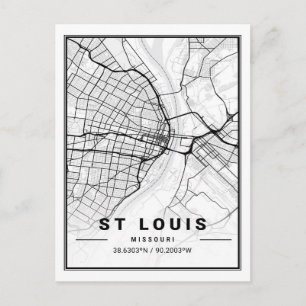 Carte de la ville touristique St Louis Missouri US