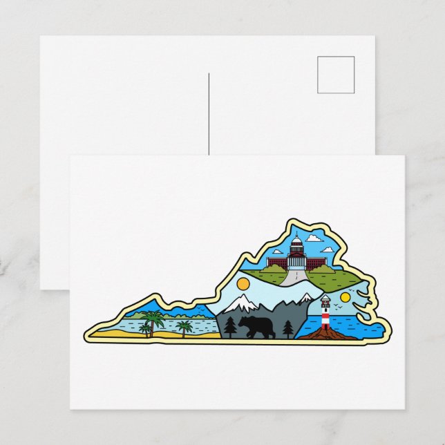 Carte de la Virginie Chesapeake Charlottesville Ly (Devant / Derrière)