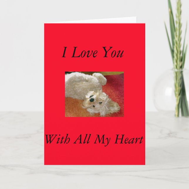 Carte de Labradoodle je t'aime (Devant)