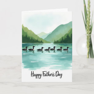 Carte de lac de la Fête des pères paisible