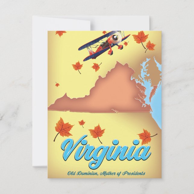 Carte de l'affiche de voyage de Virginia State ret (Devant)