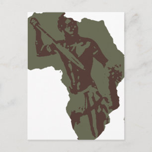 Carte de l'Afrique Artwork de guerriers africains