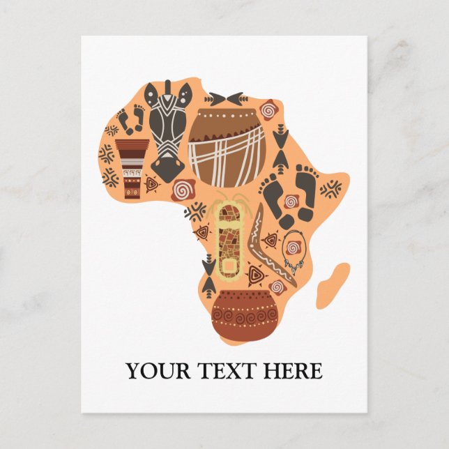Carte de l'Afrique avec le patrimoine culturel afr (Devant)