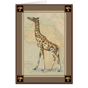 Carte de l'Afrique et une girafe