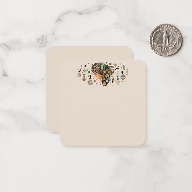 Carte de l'Afrique Motif d'éléments tribaux décora (Devant/Arrière en situation)