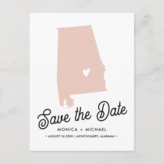 Carte de l'Alabama Destination Mariage - TOUTE COU (Devant)