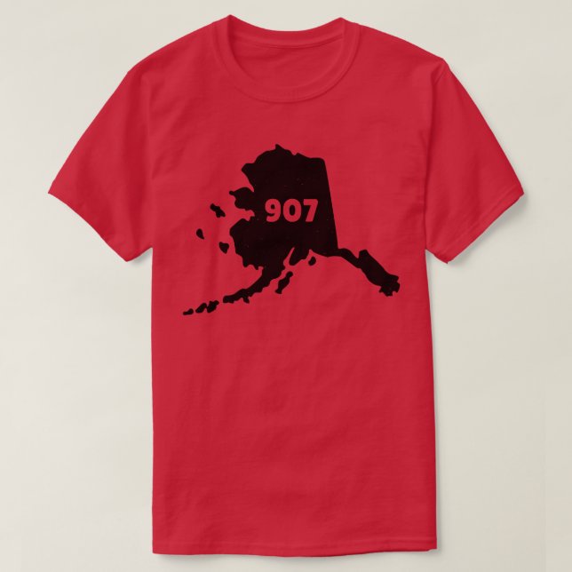 Carte de l'Alaska Code régional 907 TShirt 2 (Design devant)