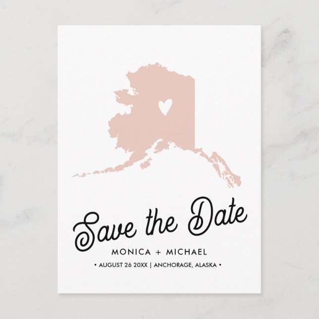 Carte de l'Alaska pour mariage de destination - TO (Devant)