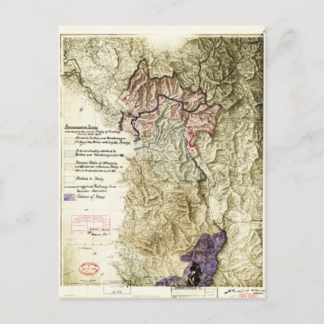 Carte de l'Albanie (26 avril 1915) (Devant)